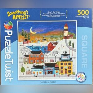 Puzzle Twist 500-Piece Hometown Harbor Puzzle - Blue